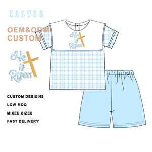 Abiti da Boutique <span class=keywords><strong>per</strong></span> bambini <span class=keywords><strong>di</strong></span> primavera è cresciuto vestito da pasqua ricamato 100% abiti da bambina in maglia morbida <span class=keywords><strong>di</strong></span> <span class=keywords><strong>cotone</strong></span> con cintura - Product Image 3