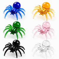 Figurine d'araignée en verre soufflé artisanal sur mesure, ornement d'insecte 3D réaliste sur mesure pour décoration d'Halloween de luxe