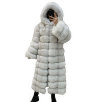 Manteau à capuche en fourrure de renard véritable pour femme, décontracté, de haute qualité, avec capuche et manches amovibles, couleur personnalisable, coton et polyester
