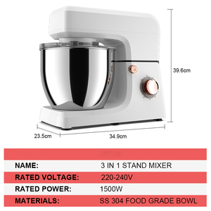 Machine <span class=keywords><strong>à</strong></span> pétrir la pâte <span class=keywords><strong>à</strong></span> pain électrique 1400W, <span class=keywords><strong>batteur</strong></span> <span class=keywords><strong>à</strong></span> œufs, bol en acier inoxydable 8L, équipement de boulangerie pour usage domestique, <span class=keywords><strong>batteur</strong></span> sur socle - Product Image 5