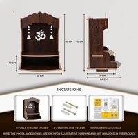 Étagère de Temple Pliable à Deux Niveaux en Bois Style Art Déco, Autoportante et Personnalisable pour la Décoration de la Maison, du Bureau, du Salon et de la Cuisine