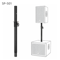 Support de haut-parleur réglable SP-501 avec filetage M20, extension de 35 mm et goupille de sécurité, support robuste pour haut-parleur PA et subwoofer