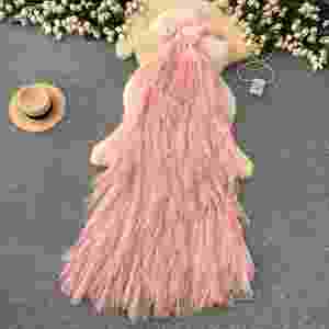 Robe Midi Décontractée Sexy sans Bretelles pour Femme, sans Manches, Coupe Empire, Volants en Maille, Vestidos Rouge Noir Blanc - Product Image 2