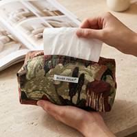 Porte-mouchoirs et organiseur en tissu jacquard tissé bohème, étui en tissu doux pour la décoration de la maison et l'utilisation hôtelière