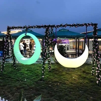 Balançoire LED imperméable à changement de couleur avec lumières musicales pour jardin extérieur, décoration d'éclairage de terrasse de fête, mobilier