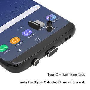 Jeu de prises anti-poussière téléphone portable, Port USB type-c et prise Jack 3.5mm, pour Samsung Galaxy S8 S9 Plus, <span class=keywords><strong>Huawei</strong></span> P10 <span class=keywords><strong>P20</strong></span> lite - Product Image 4