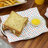 Emballage alimentaire en papier biodégradable, écologique, jetable, recyclable et résistant à la graisse, personnalisé pour sandwichs et boulettes de riz