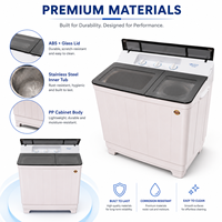Lave-linge semi-automatique 10 kg en acier inoxydable à double cuve pour la vente en gros aux entreprises de blanchisserie
