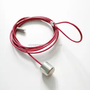 Custom Kleurrijke Roestvrij Kabel Magnetische Fotolijst Hanger Touw Met Sterke Neodymium Magneten