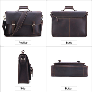 DUJIANG mallette classique en <span class=keywords><strong>cuir</strong></span> véritable pour <span class=keywords><strong>ordinateur</strong></span> portable <span class=keywords><strong>sac</strong></span> de luxe vintage 15 <span class=keywords><strong>pouces</strong></span> <span class=keywords><strong>sac</strong></span> à main pour hommes à usage professionnel - Product Image 4