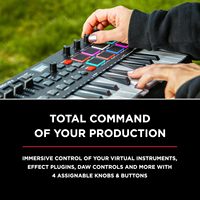 Controlador de Teclado MIDI USB M-AUDIO Oxygen Pro Mini de 32 Teclas con Pads Táctiles Capacitivos, Faders y Perillas Asignables, Nativo USB