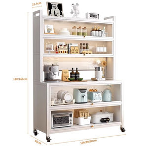 <span class=keywords><strong>Armoire</strong></span> de rangement pour vaisselle de grande taille, durable, 100 cm de long, 6 niveaux, en métal robuste, supporte facilement 200 kg pour une utilisation en cuisine - Product Image 6