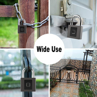 Cadenas intelligent numérique étanche à grande capacité avec contrôle d'alarme par empreinte digitale pour sac, porte, armoire – Verrou intelligent pour sac