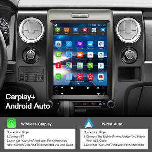 HFMidia Autoradio 12,1 pouces avec écran vertical, lecteur multimédia vidéo, Bluetooth, CarPlay sans fil pour Ford F150 2013-2015 - Product Image 4