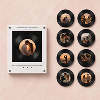 Aimant de réfrigérateur rotatif NFC personnalisable avec musique, lumière LED chaude, aimant vinyle à activer par le toucher, souvenir de mariage et d'affaires en gros