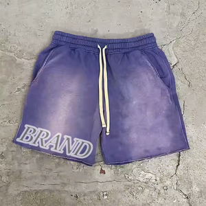 2025 Màn Hình In <span class=keywords><strong>C</strong></span>ổ Điển Rửa Chất Lượng Cao Tinh tế Mặt Trời Faded Nguyên <span class=keywords><strong>C</strong></span>ắt Hem Dài Chuỗi Pháp Terry Cotton Baggy Quần Short Người Đàn Ông - Product Image 2