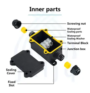 M16 3T-3P/5-8 Mini Junction Box Waterproof Junction Box With Terminal Block Electrical 2 Way IP68 Waterproof Junction Box