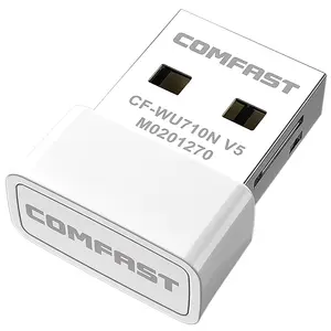 Comfast CF-WU710N adaptor USB WiFi 150Mbps 2.0 koneksi cepat untuk Desktop PC dan Laptop dengan 2.4GHz High Gain 2dBi antena