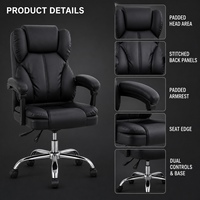 Chaise de bureau de direction moderne en similicuir PVC, pivotante et réglable avec double poignée, idéale pour les managers, hôpitaux, écoles et salles de conférence