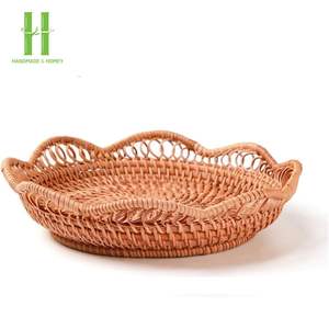 HNH Craft Vietnam Écologique Personnalisé OEM Emballé Rotin Plateau De Service Assiettes Vaisselle Chargeur Choix Chaud En Gros Vietnam - Product Image 1