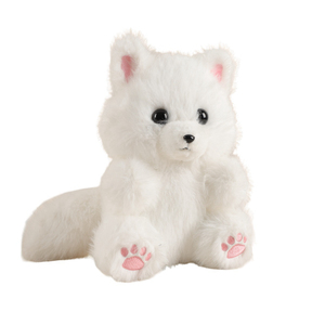 Peluche Personalizzato/OEM di <span class=keywords><strong>Volpe</strong></span> <span class=keywords><strong>Artica</strong></span> Mini Morbida, Simpatico Animale Imbottito di <span class=keywords><strong>Volpe</strong></span> Bianca con Impronte di Zampe Rosa - Product Image 1