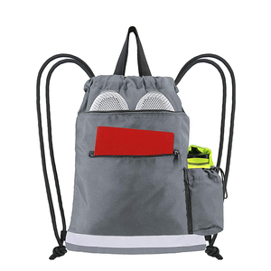 Heavy Duty String Beach Travel Camping Workout Gear Sports Storage Gym Polyester <b>Drawstring</b> <b>Backpack</b> Bag - Product Image 2