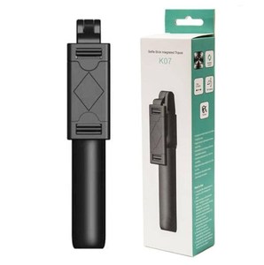Venta al por mayor K07 3-en-1 portátil y plegable inalámbrico Selfie Stick trípode monopié Compatible con teléfono reloj y películas - Product Image 1