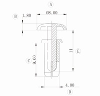 Rivets à pression en plastique nylon série R4090 R4, attaches mâles et femelles en plastique pour PCB