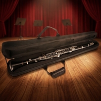 Sac à dos léger antichoc en tissu Oxford doublé polaire à double bandoulière avec étui de rangement détachable pour clarinettes et oboes noirs