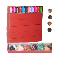 Boîtes à pâtisserie transparentes pour fraises enrobées de chocolat, 6 macarons, gâteau aux truffes au chocolat, outils avec ouverture coulissante