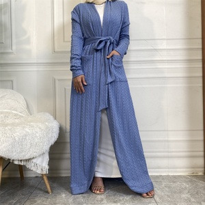 1952 #   Nouveautés d'octobre, manteau d'hiver pour femmes, pull épais, cardigan ouvert avec grandes poches - Product Image 3