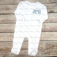 Tenue de rentrée à la maison pour nouveau-né, grenouillère à bordure picotée avec chapeaux, tenue de nouveau-né monogramme, ensembles de pyjamas pour bébé