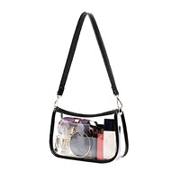 Clear PVC Shoulder Bag, Transparent Crossbody Purse, Stadium Approved Zip Handbag, Candy Color, Travel Festival Gift for Women