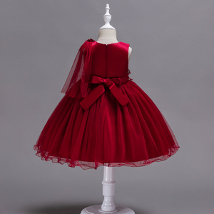 Abito Estivo per Bambine in Stile Coreano, Nuovo Design con Pizzo, Senza Maniche, Vestito da Cerimonia per Bambine, <span class=keywords><strong>Abbigliamento</strong></span> per Feste di Compleanno, Rosso - Product Image 4