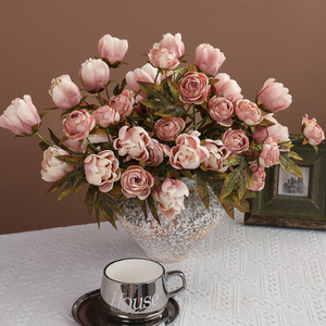 ดอกโบตั๋นและกุหลาบผ้าไหมประดิษฐ์สไตล์วินเทจสำหรับตกแต่งบ้าน Ruilisi - Product Image 2