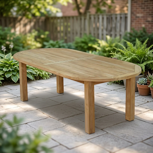 Table à manger pliante en teck massif moderne et durable avec coussin non imperméable pour terrasse extérieure et usage extérieur - Product Image 5