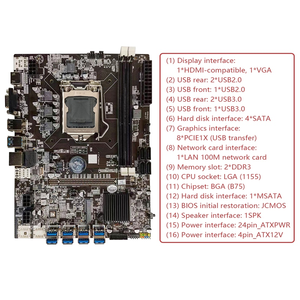 Placa base B75 LGA1155, 8 x PCIE a USB, compatible con 2 x DDR3 B75 - Product Image 5