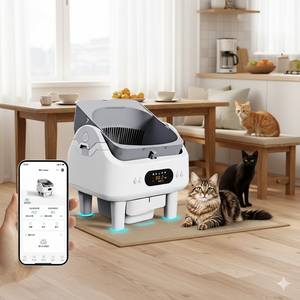 Bac à litière pour chat grande capacité, directement de l'usine, pour plusieurs chats - Product Image 1