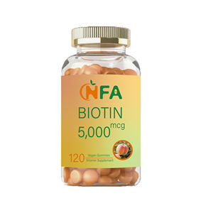 Bonbons à la biotine haute puissance 5000mcg Gummies avec une délicieuse saveur de pêche naturelle Supplément de santé sans gluten Bonbons Gummies - Product Image 1