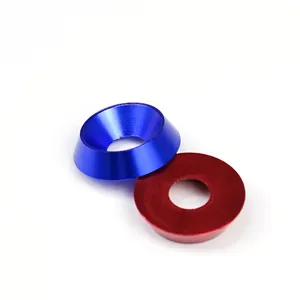 Custom Countersunk Cone Washers Colorful Anodized M6 M8 Aluminum Alloy CNC & Micro Machining for Washers Applications
