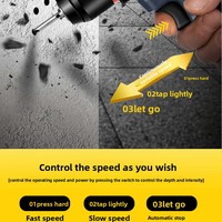 Perceuse pistolet multifonctionnelle à vitesse variable en cuivre pur, petit canon en acier à couple élevé, lampe torche domestique sans balais 168V