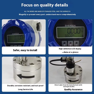 مقياس تدفق السوائل عالية اللزوجة من الفولاذ المقاوم للصدأ بتصميم تروس مع شاشة LCD رقمية وتوصيل بشفة لقياس معدلات التدفق - Product Image 5