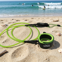 Laisse de surf en TPU robuste de haute qualité, personnalisée en usine, pour bodyboard et SUP, avec double pivot, OEM&ODM