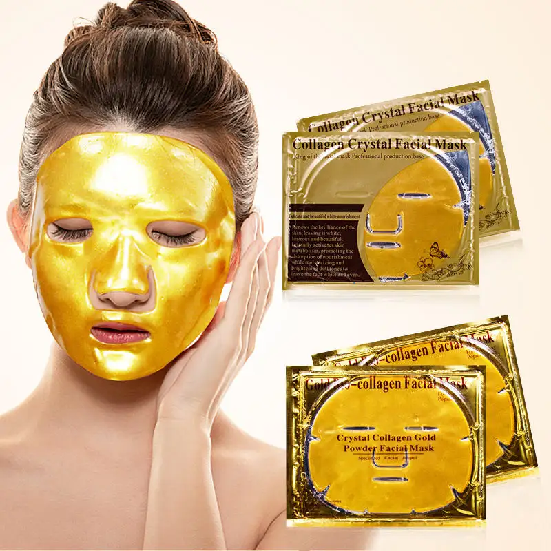 Masque facial cosmétique de beauté en cristal de collagène d'or à bas prix 24k masque facial coréen en gel apaisant