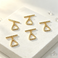 Fermoir à bascule en laiton, fermoir à bascule triangulaire texturé plaqué or, fermoir minimaliste pour la fabrication de bijoux