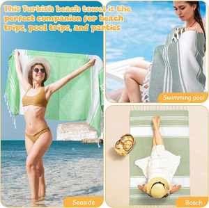 Toalla de Playa Turca de Algodón Puro Premium Personalizada con Diseño a la Moda, Duradera, Lujosa y de Alta Calidad - Product Image 2