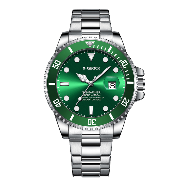 Luxury Men's New Quartz Analog Digital Dial Stainless Steel Wristwatch Waterproof Sports Band Business Watch Alloy Case