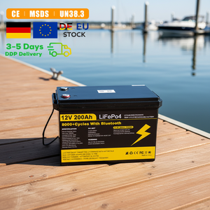 Batterie LiFePo4 en stock dans l'UE, 12v 24V 50AH 100Ah 200Ah, cycle profond, système de stockage d'énergie solaire, pack de batteries au lithium avec BMS - Product Image 1