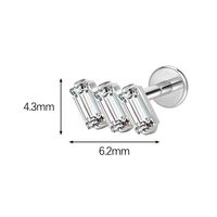 Anting-anting dan anting bibir titanium alloy G23 bertahtakan zircon, perhiasan tindik 009, terlaris, grosir, unisex, modis