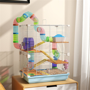 DB <strong>Collapsible</strong> Pet <strong>Cage</strong> for Hamsters Guinea Pigs Reptiles Dogs-Solid Steel Bamboo Iron Glass-Breeding <strong>Cage</strong> Belt Box Packaging - Product Image 1